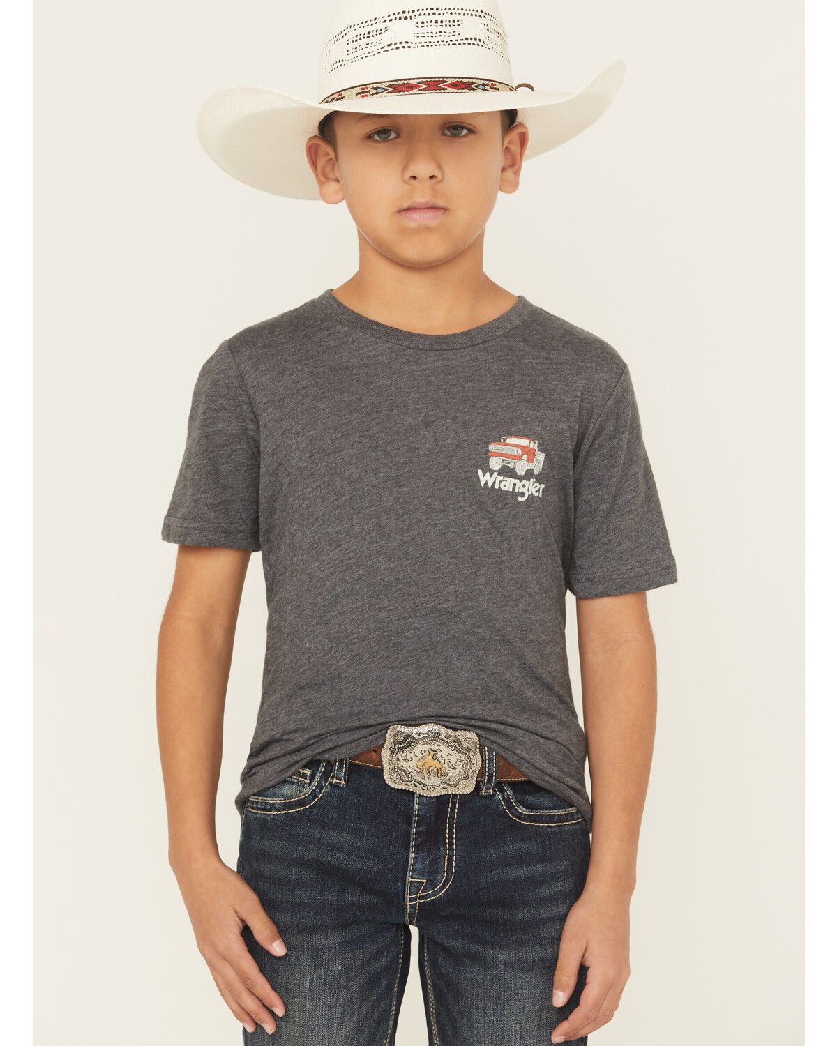 Image #1 - Wrangler Boys' Truck Short Sleeve Graphic T-Shirt, Navy, hi-res