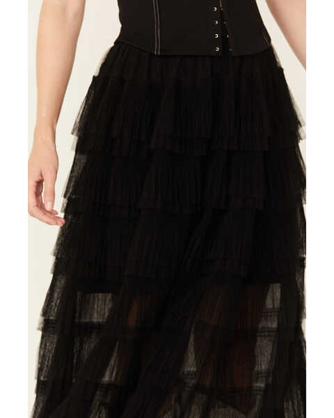 Image #2 - Revel Women's Tulle Tier Skirt , Black, hi-res