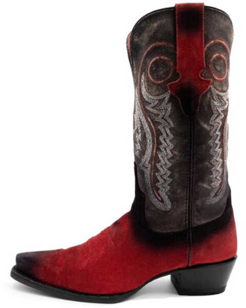 Image #3 - Ferrini Women's Roughrider Western Boots - Snip Toe , Red, hi-res