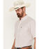 Ariat Men's Anson Plaid Print Classic Fit Short Sleeve Button-Down Western Shirt, Light Pink, hi-res
