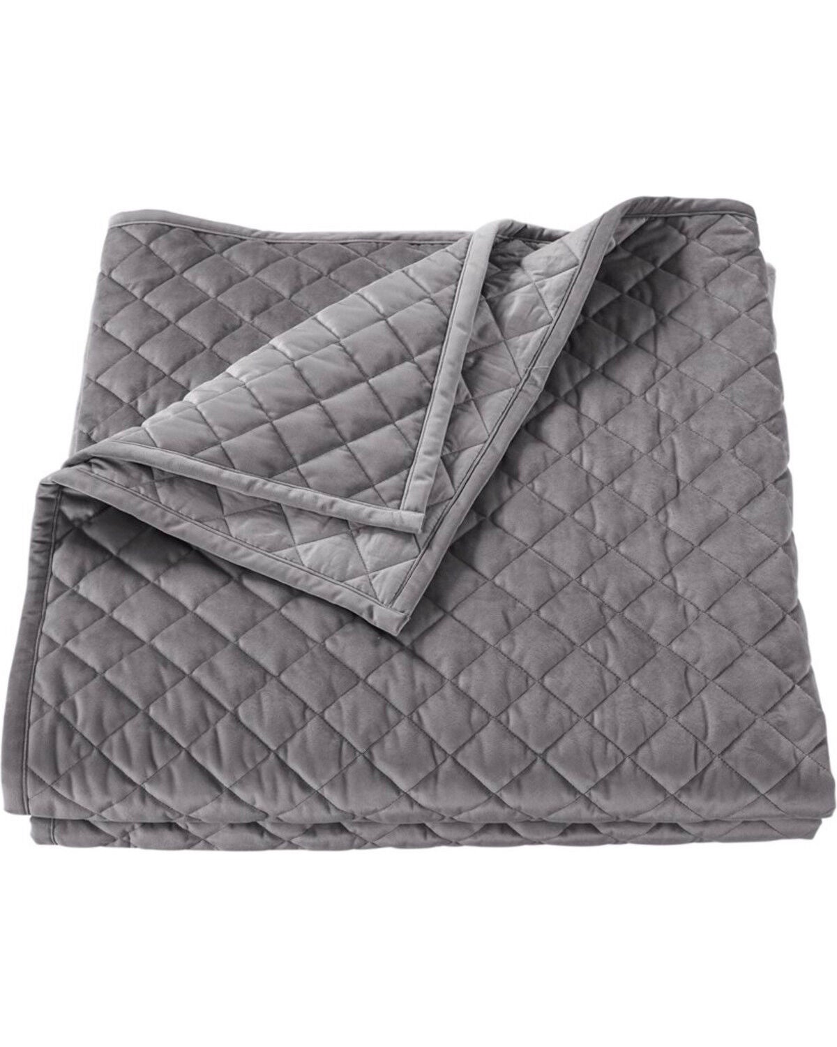 HiEnd Accents Gray Velvet Full/Queen Quilt, Grey, hi-res