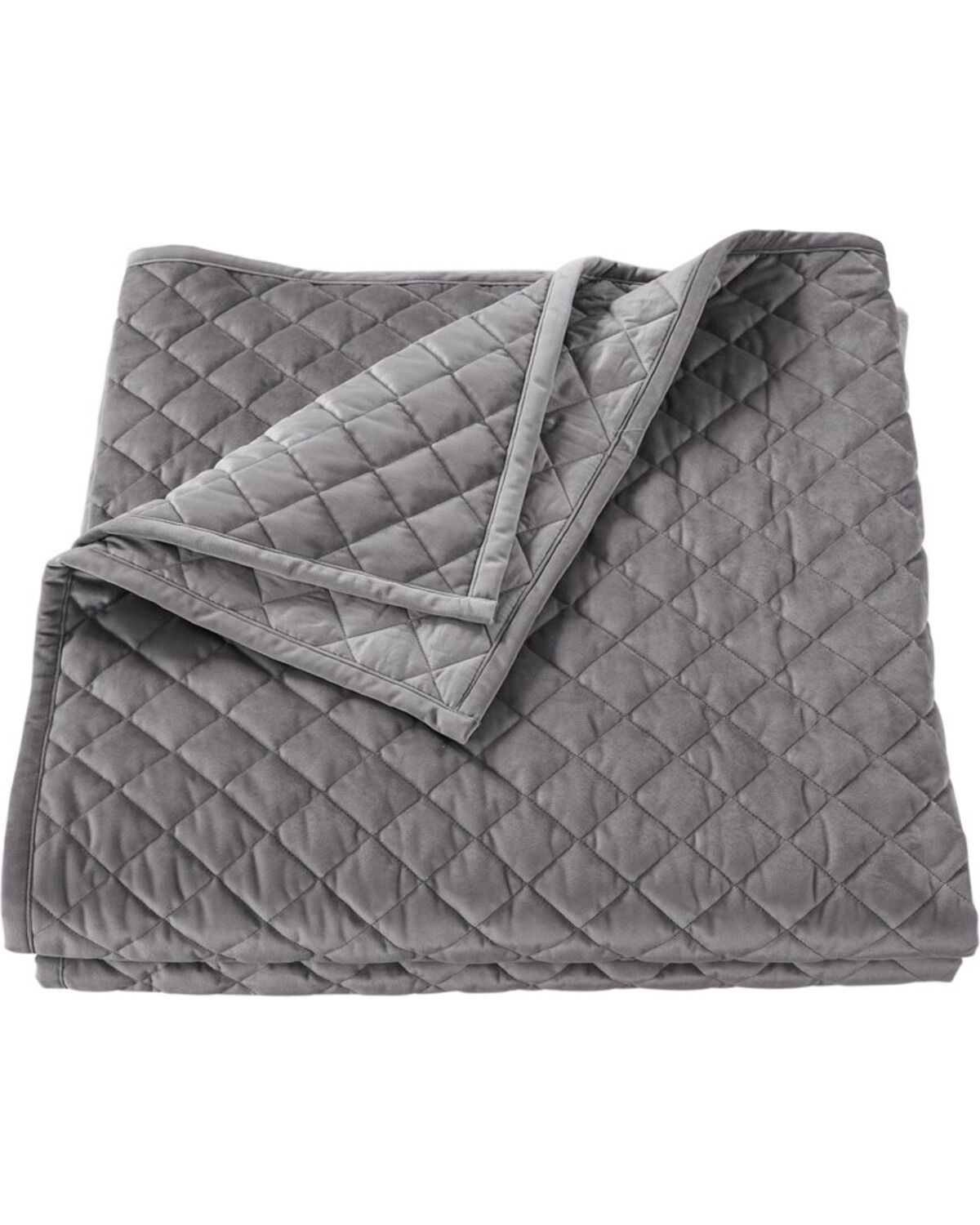 Image #1 - HiEnd Accents Gray Velvet Full/Queen Quilt, Grey, hi-res