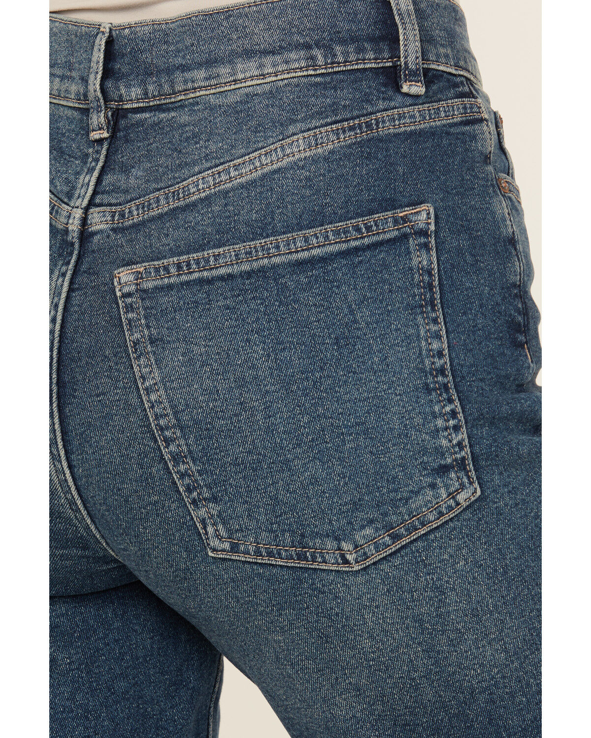 Image #4 - Warp + Weft Women's Ase Dark Wash High Rise Straight Stretch Denim Jeans, Dark Wash, hi-res