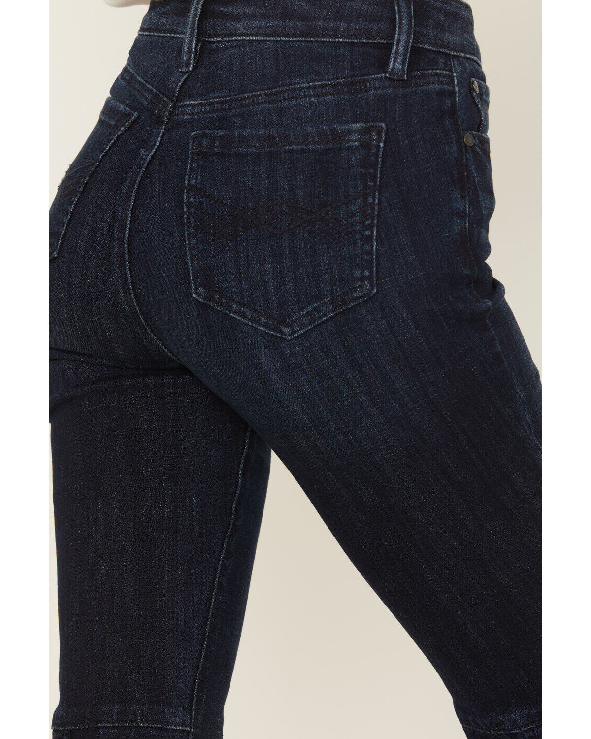 Image #4 - Idyllwind Women's Allessio Dark Wash High Rise Fringe Bootcut Super Stretch Denim Jeans, Dark Wash, hi-res