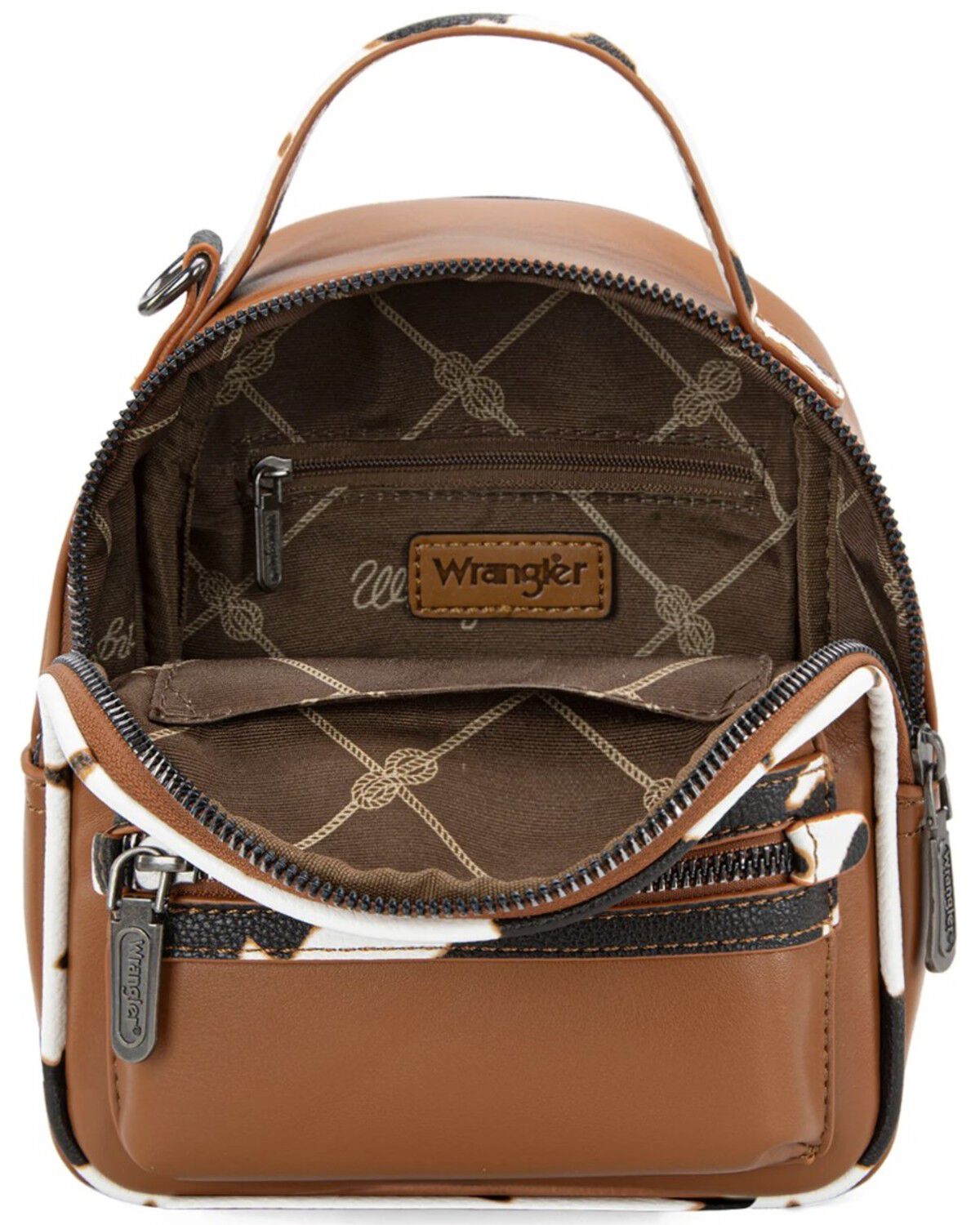 Image #3 - Wrangler Cow Print Mini Backpack, Brown, hi-res