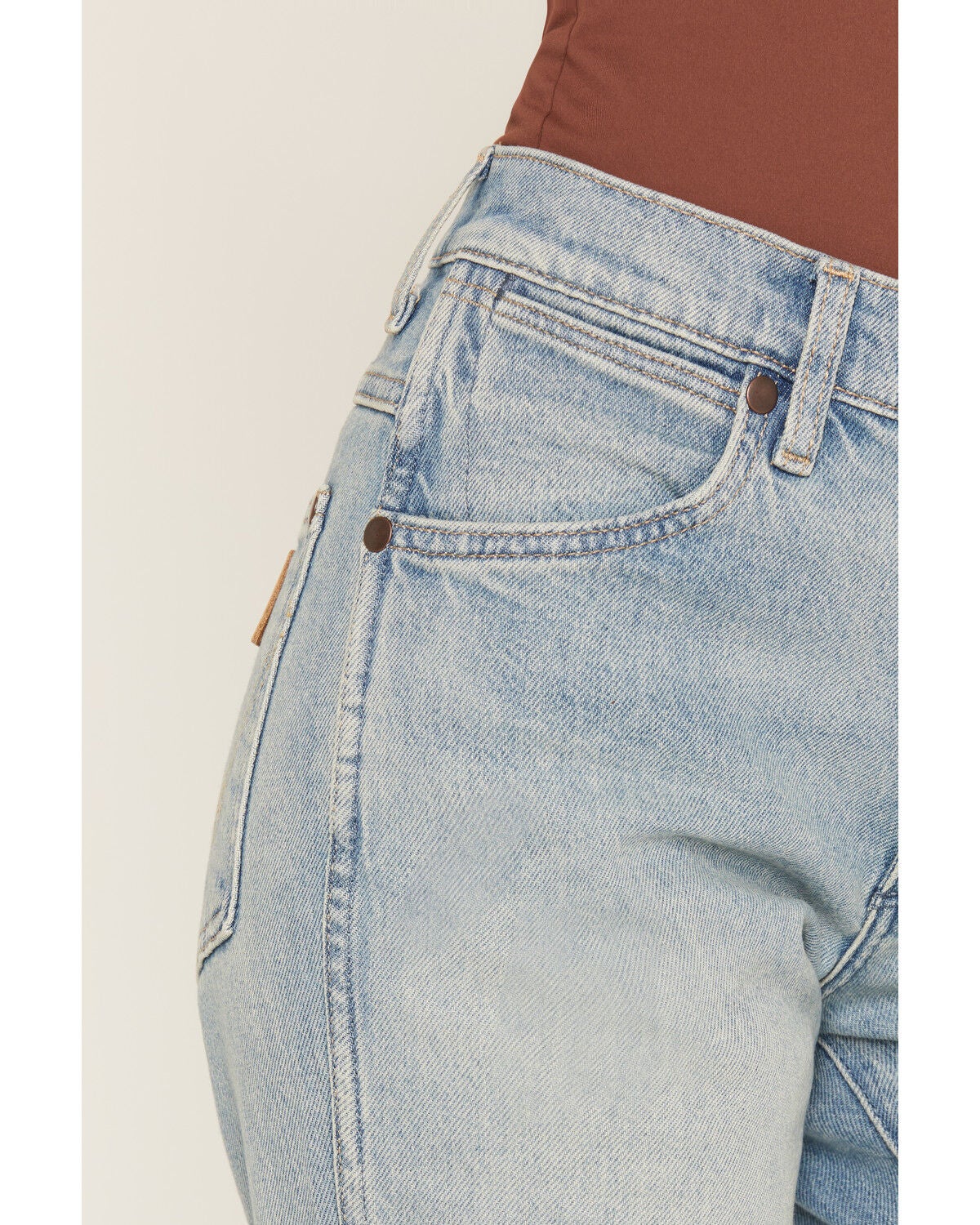 Image #2 - Wrangler Women's High Rise Light Wash 70's Flare Stretch Denim Jeans, Light Wash, hi-res