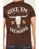 Image #4 - Cody James Men's Give 'Em The Horns Short Sleeve Graphic T-Shirt, Chocolate, hi-res