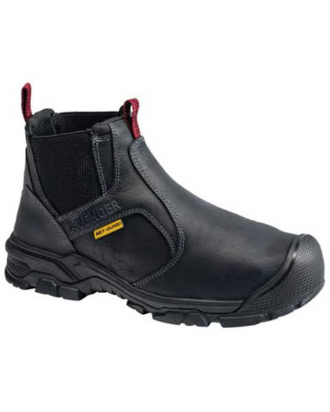 Image #1 - Avenger Men's Ripsaw Romeo Waterproof Pull On Chelsea Work Boots - Alloy Toe, Black, hi-res