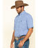 Image #3 - Rough Stock By Panhandle Men's Devlin Dobby Plaid Short Sleeve Western Shirt , Blue, hi-res
