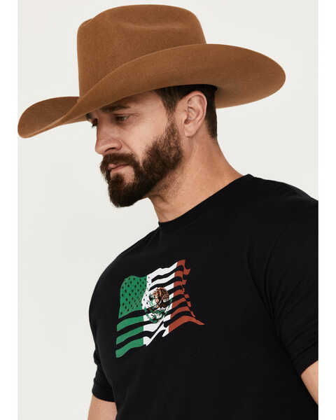 Image #2 - Cowboy Hardware Men's Mexican American Flag Short Sleeve Graphic T-Shirt, Black, hi-res