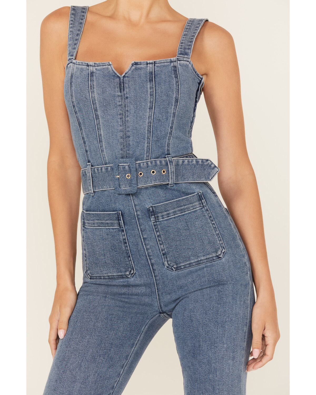Image #3 - Show Me Your Mumu Women's Denim Jumpsuit, Blue, hi-res