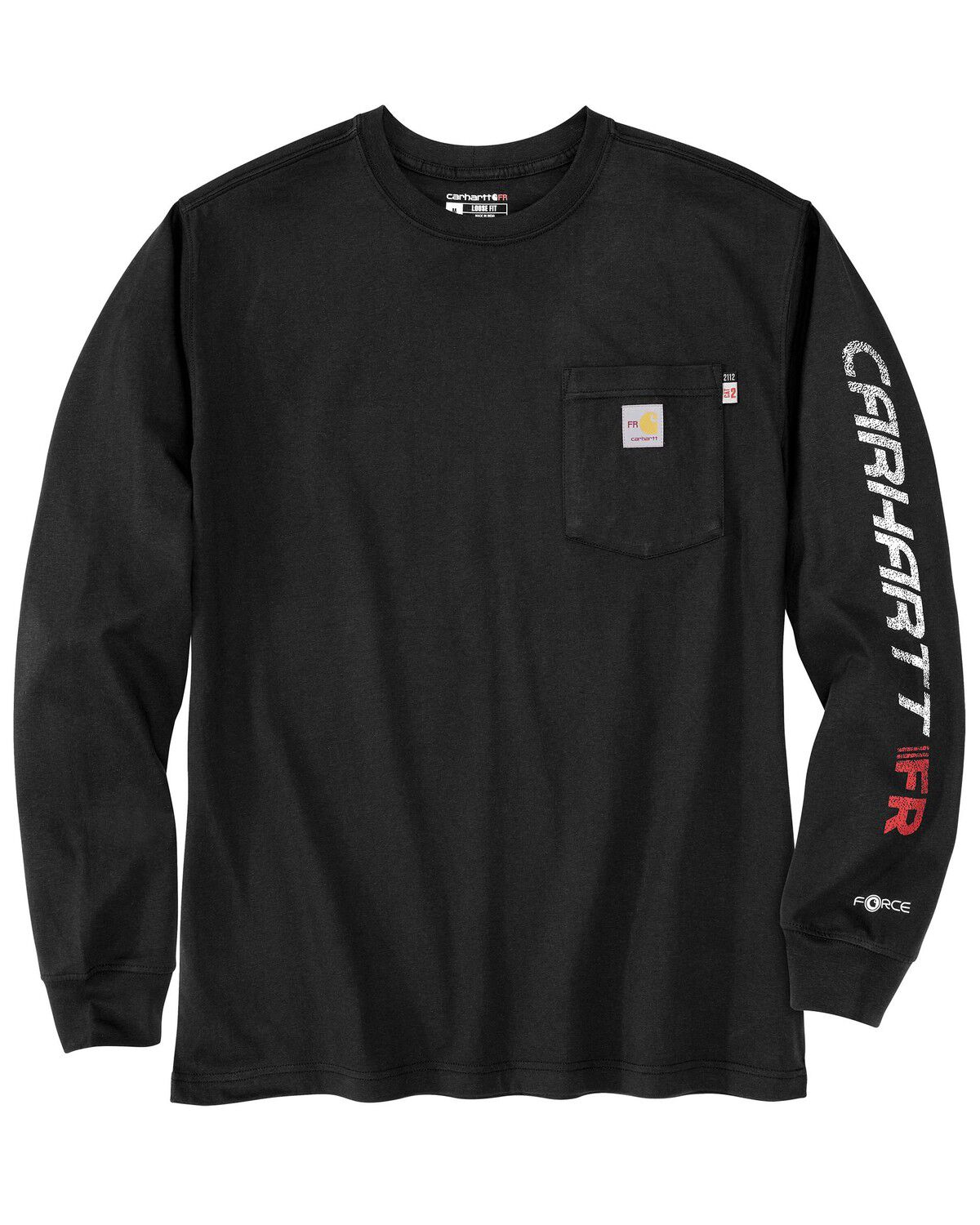 Image #2 - Carhartt Men's FR Loose Fit Long Sleeve Lightweight Diamond Plate Graphic Work T-Shirt, Black, hi-res