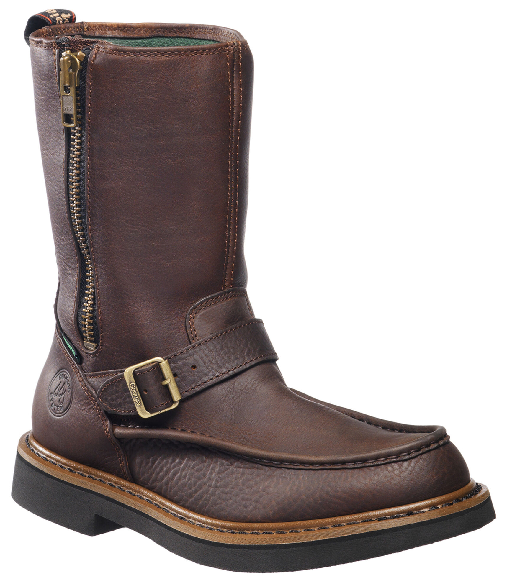Georgia Boot Men s Side Zip Waterproof Wellington Work Boots Round Toe Sheplers