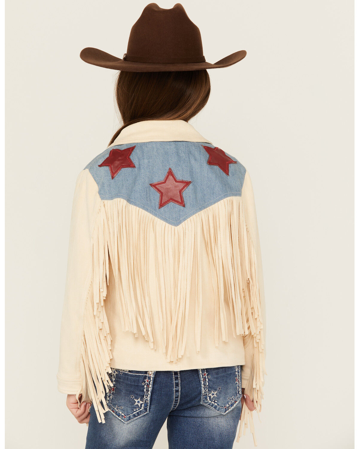 Image #4 - Fornia Girls' American Fringe Jacket, Cream, hi-res