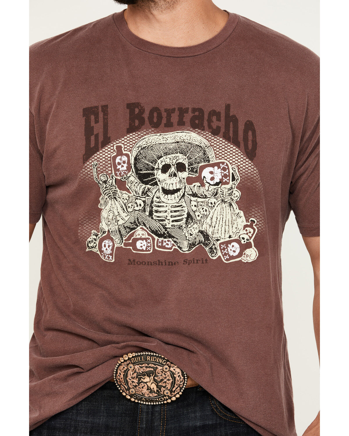 Image #3 - Moonshine Spirit Men's El Borracho Short Sleeve T-Shirt, Light Red, hi-res