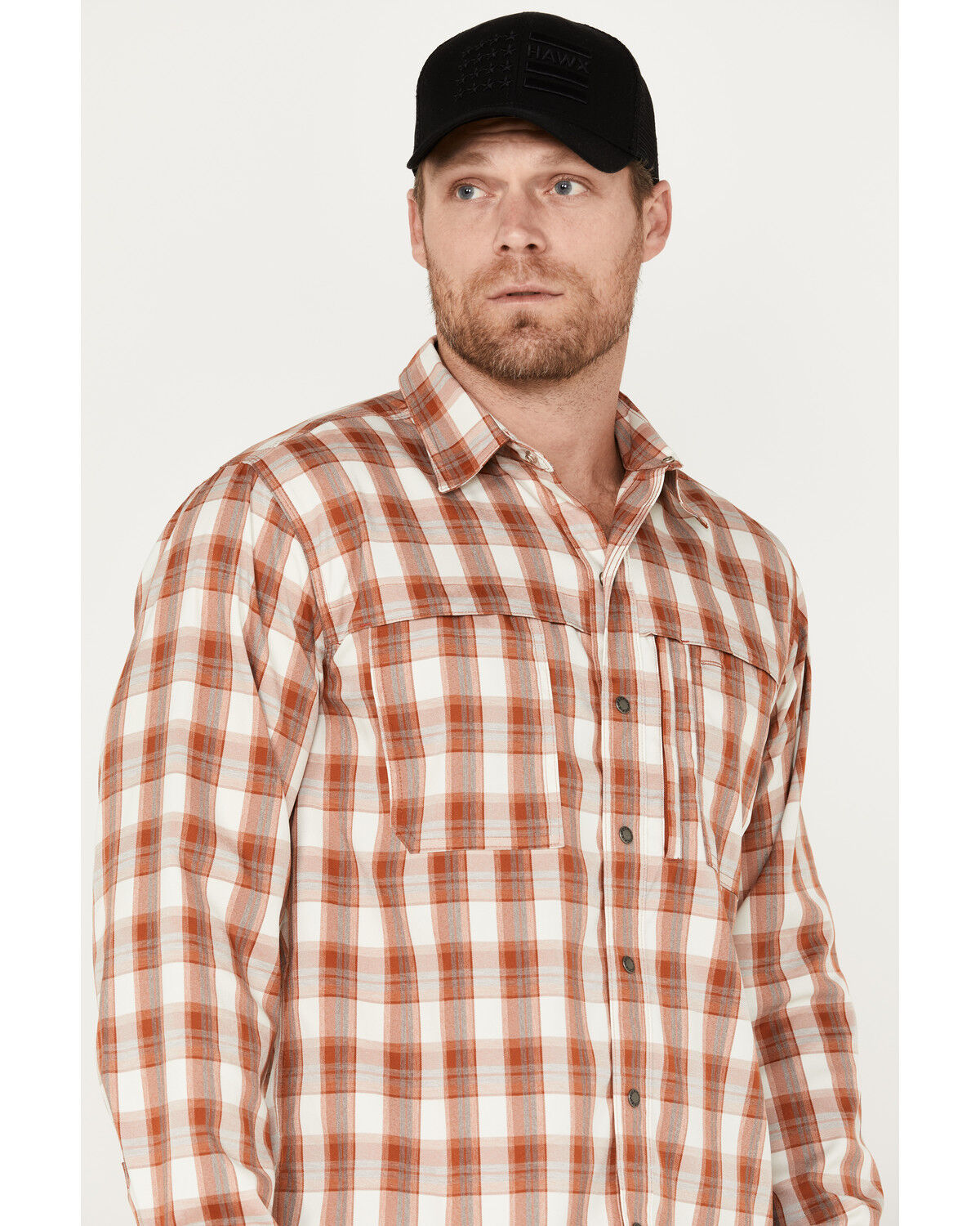 Image #2 - Dickies Men's Temp IQ Plaid Long Sleeve Western Snap Work Shirt, Brown, hi-res