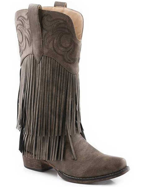 Image #1 - Roper Women's Rickrack Western Performance Boots - Medium Toe, Brown, hi-res
