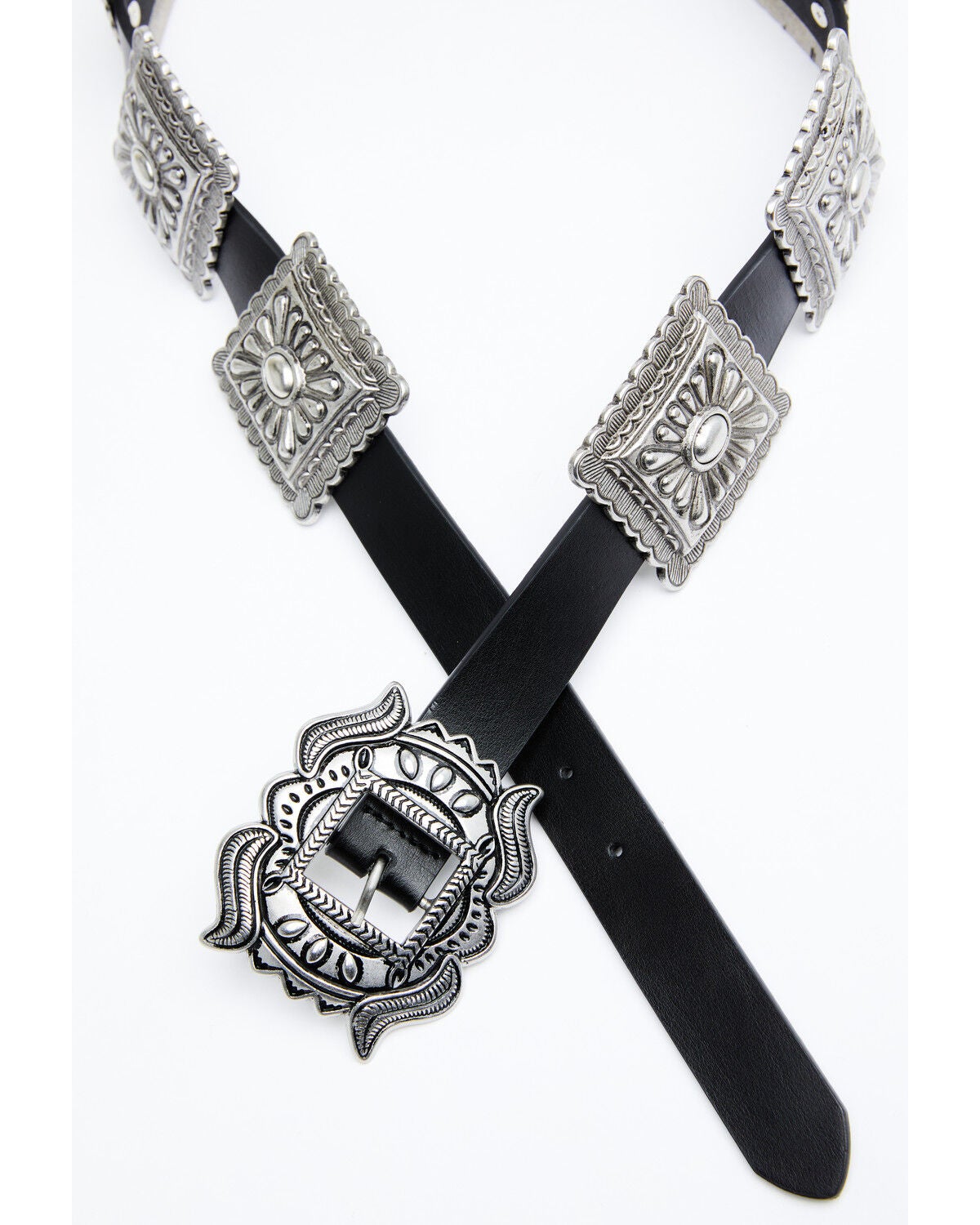 Image #3 - Shyanne Women's Concho Belt, Black, hi-res
