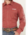 Image #3 - Wrangler Men's Logo Checkered Print Long Sleeve Snap Western Shirt, Red, hi-res