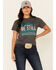 Kerruso Women's Be Still Mountain Graphic Short Sleeve Tee , Charcoal, hi-res