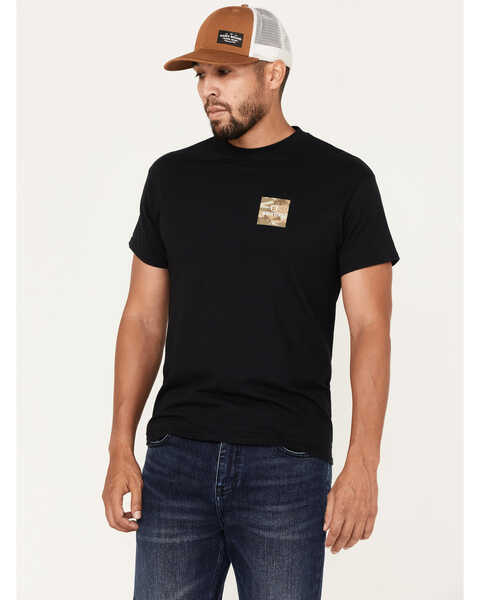 Image #1 - Brixton Men's Alpha Square Camo Logo Graphic T-Shirt , Black, hi-res