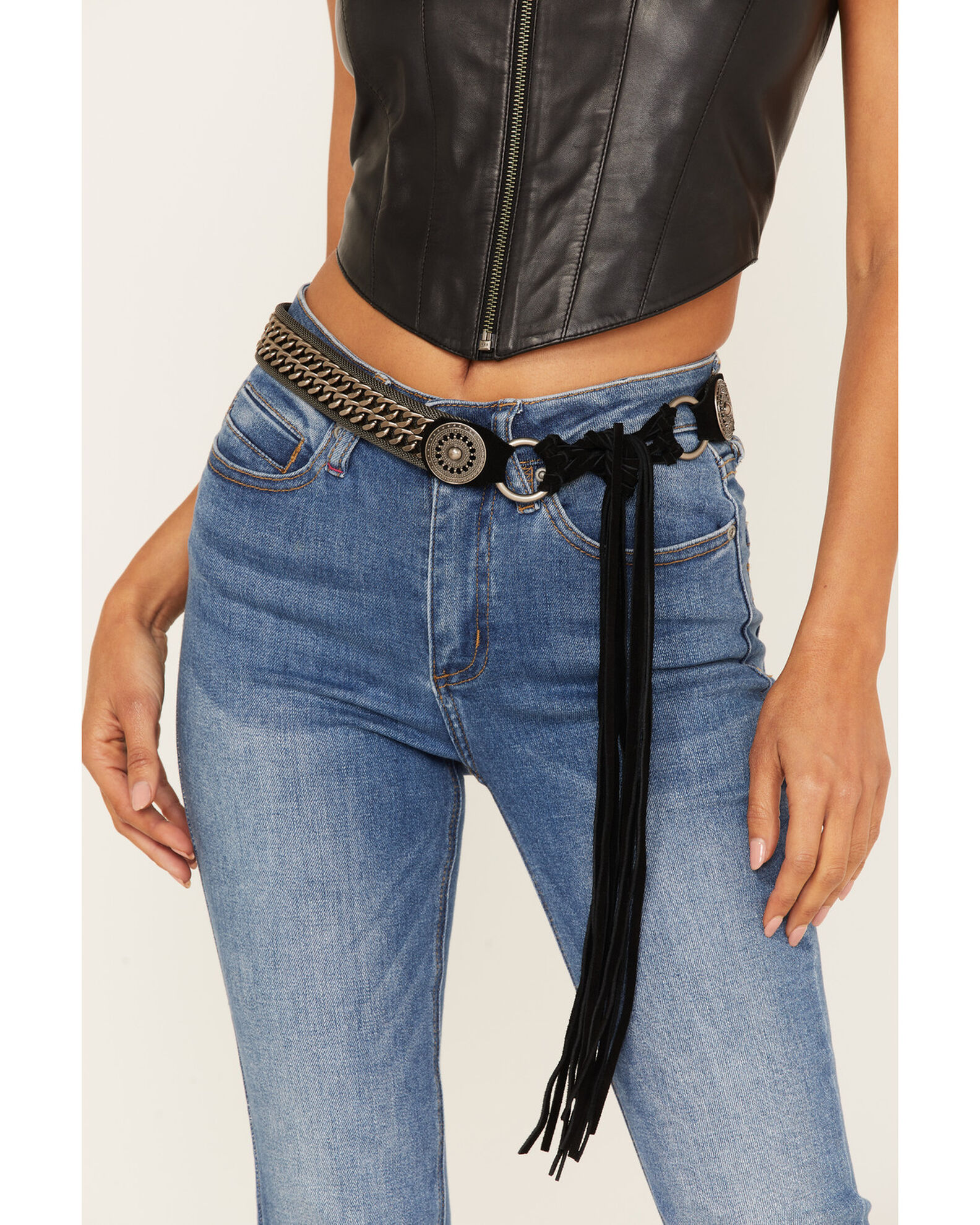 Wonderwest Women s Concho Tassel Tie Waist Belt