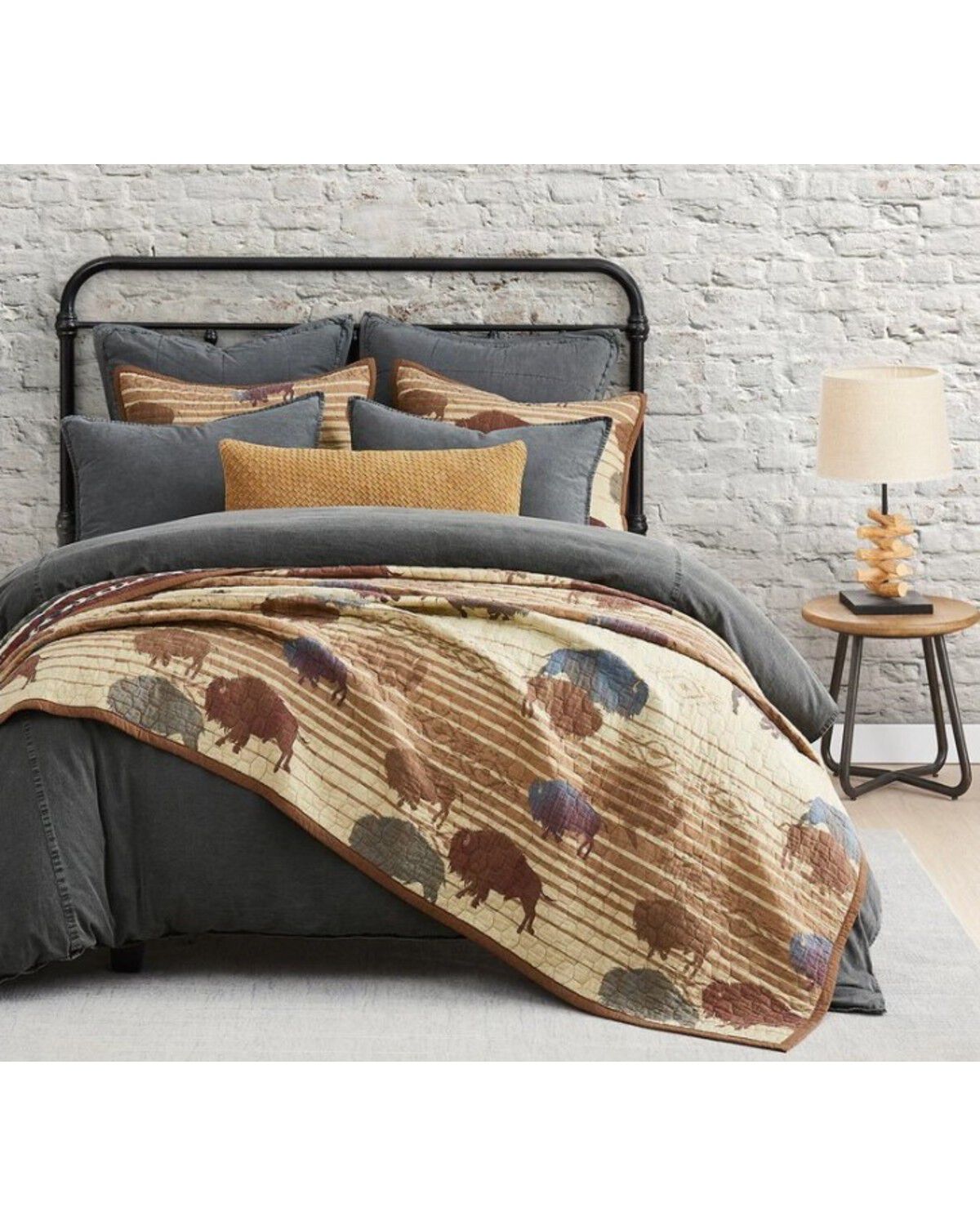 HiEnd Accents 3pc Home On The Range Reversible Quilt Set - Full/Queen, Tan, hi-res