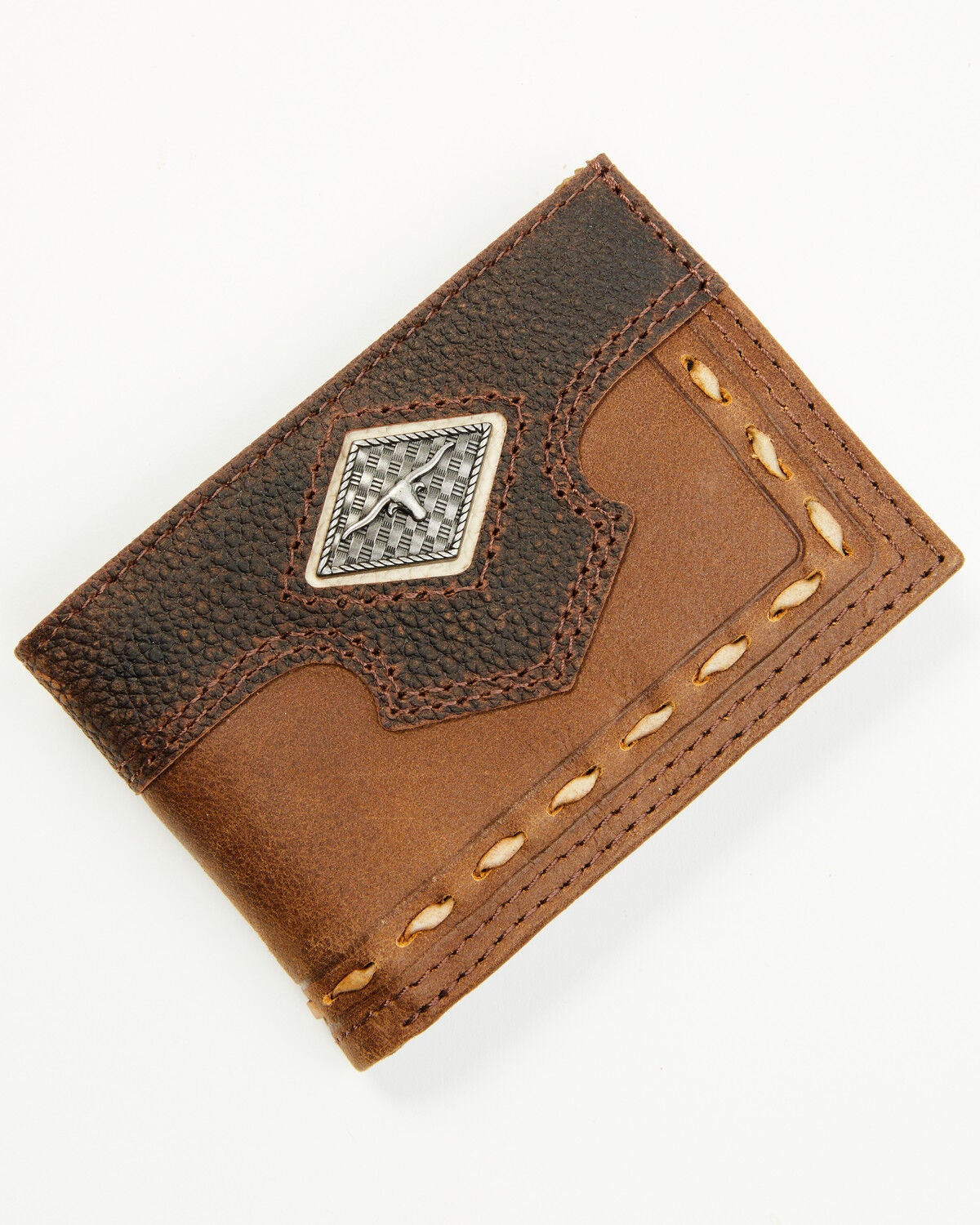 Cody James Men's Raw Hide Bi-Fold Wallet, Brown, hi-res