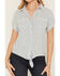 Image #3 - Shyanne Women's Featherlight Striped Short Sleeve Pearl Snap Woven Western Shirt, Light Blue, hi-res