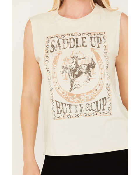 Image #3 - Idyllwind Women's Maude Saddle Up Buttercup Graphic Tank , Ivory, hi-res