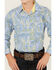 Image #3 - Panhandle Select Boys' Paisley Print Long Sleeve Snap Western Shirt , Light Blue, hi-res
