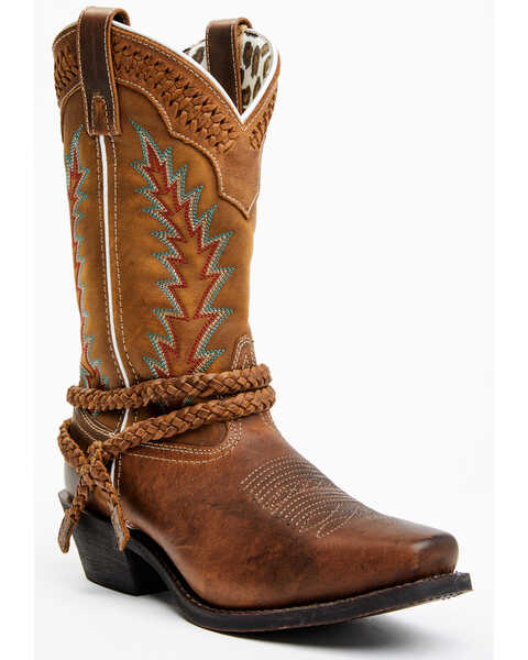 Laredo Women's Knot In Time 11" Western Boots - Square Toe, Tan, hi-res