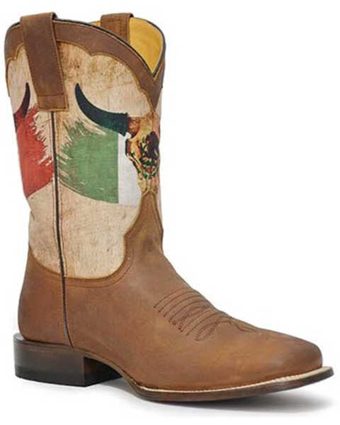 Image #1 - Roper Men's Viva Mexico Western Boots - Broad Square Toe, Brown, hi-res