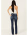 Image #1 - Shyanne Women's Celeste Dark Wash High Rise Seamed Back Stretch Bootcut Jeans, Dark Wash, hi-res