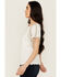 Image #2 - Blue B Women's Fringe Shoulder Tee, White, hi-res