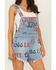 Image #3 - The Laundry Room Women's Medium Wash Coors Light Logo Print Denim Shortalls, Medium Wash, hi-res