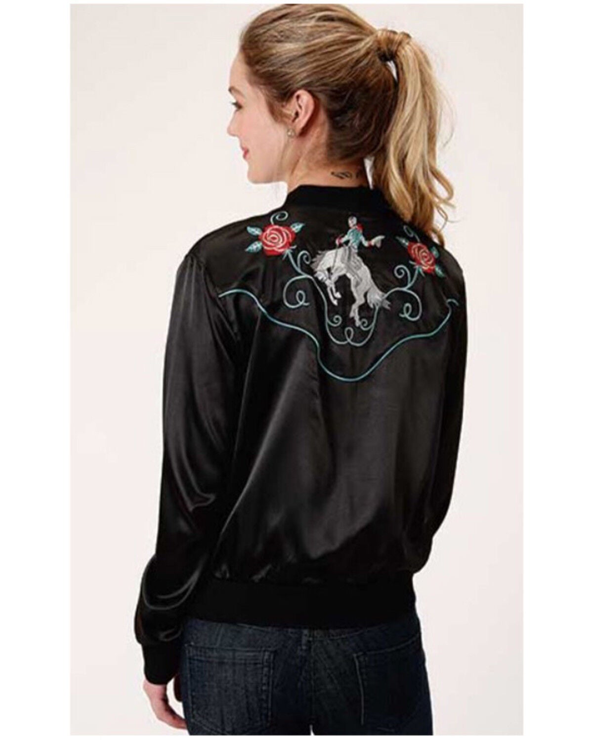 bomber jacket floral womens