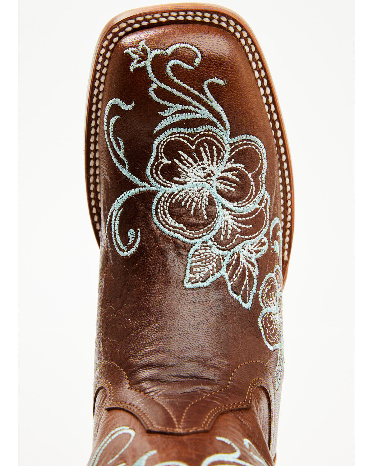Image #6 - Shyanne Women's Lasy Floral Embroidered Western Boots - Broad Square Toe, Turquoise, hi-res