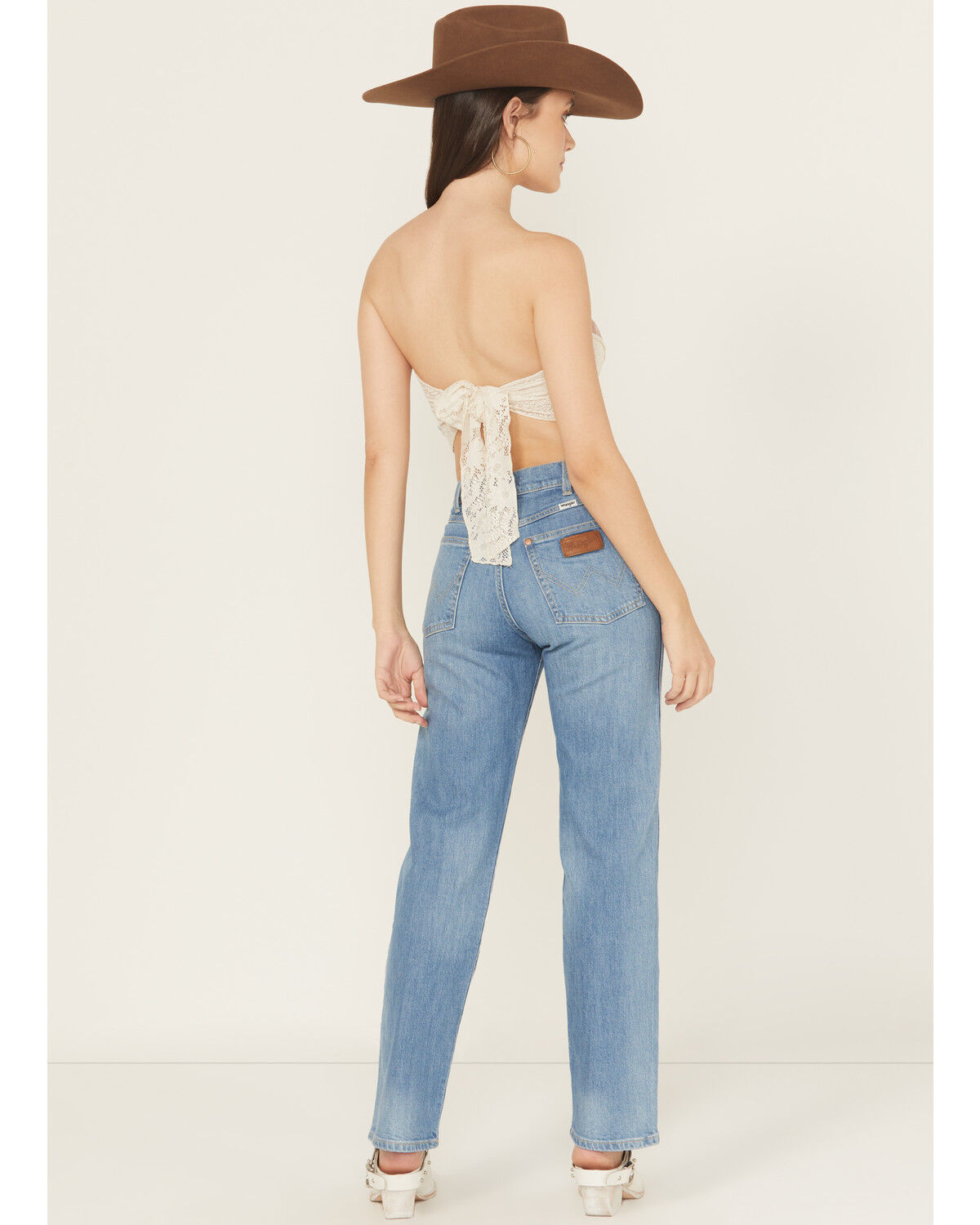 Image #3 - Wrangler Women's Sunset Medium Wash Mid Rise Heritage Straight Stretch Denim Jeans, Medium Wash, hi-res