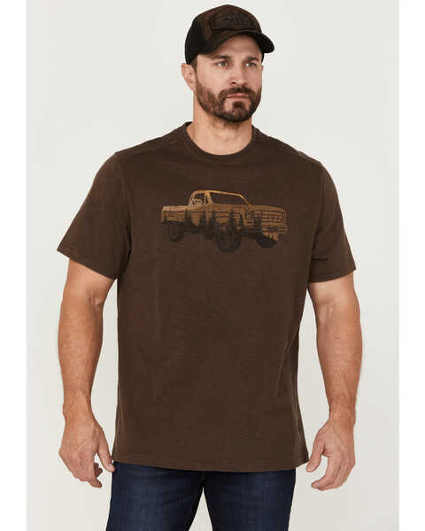 Brothers and Sons Men's Pickup Truck Reflection Graphic T-Shirt , Brown, hi-res