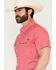 Image #2 - Rock & Roll Denim Men's Tek Solid Short Sleeve Snap Stretch Western Shirt, Hot Pink, hi-res