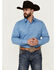 Image #1 - Ely Walker Men's Geo Print Long Sleeve Pearl Snap Western Shirt - Tall , Blue, hi-res