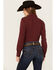 Image #4 - Ariat Women's Solid Long Sleeve Button-Down Performance Western Shirt, Maroon, hi-res