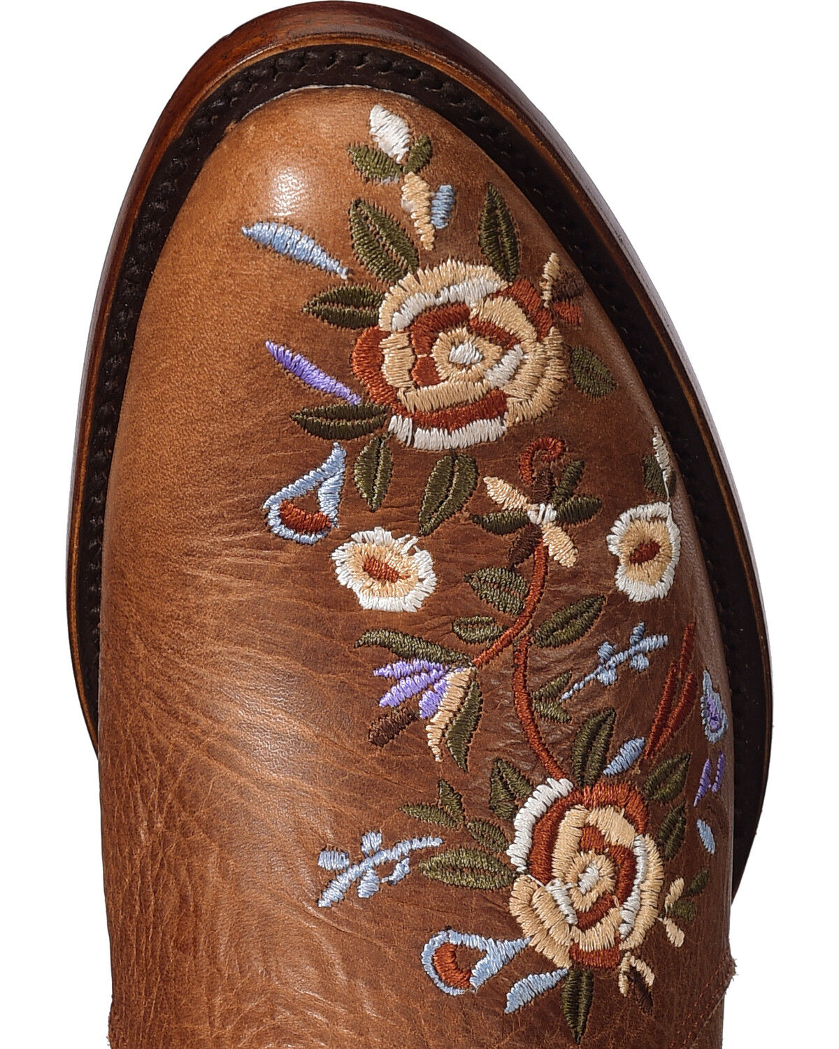 Image #6 - Shyanne Women's Millie Floral Embroidered Booties - Round Toe, Brown, hi-res