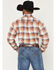 Image #4 - Panhandle Slim Men's Plaid Print Long Sleeve Button-Down Stretch Western Shirt, Rust Copper, hi-res