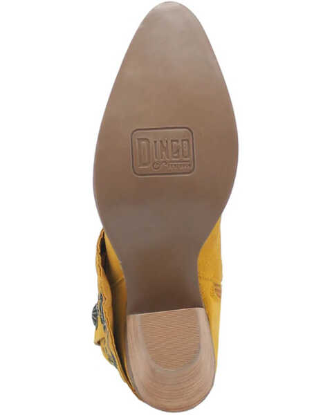 Image #7 - Dingo Women's Suede Bandida Western Booties - Medium Toe , Yellow, hi-res