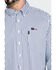 Cinch Men's FR Lightweight Vertical Striped Long Sleeve Work Shirt , Navy, hi-res