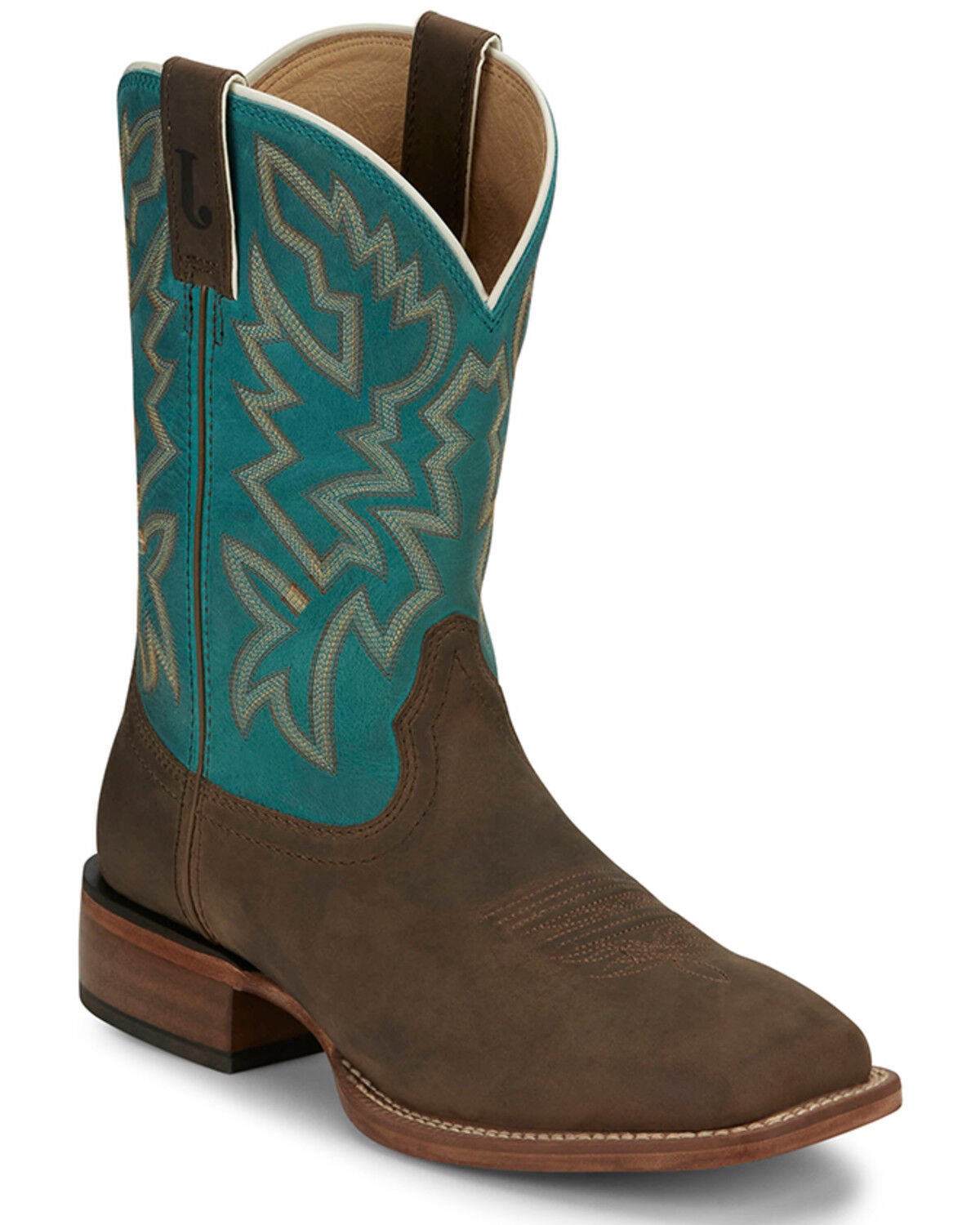Justin Men's Jackpot Western Boots - Broad Square Toe, Brown, hi-res