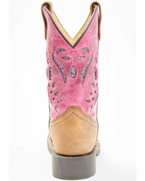 Shyanne Girls' Chloe Glitter Western Boots - Square Toe, Pink, hi-res