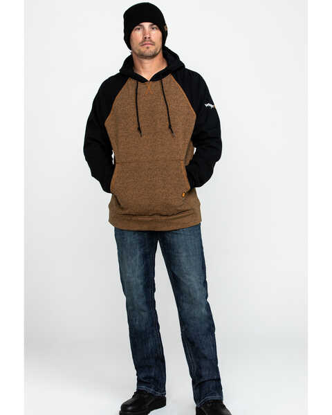 Image #6 - Wrangler Men's FR Contrast Hooded Work Sweatshirt  , Brown, hi-res